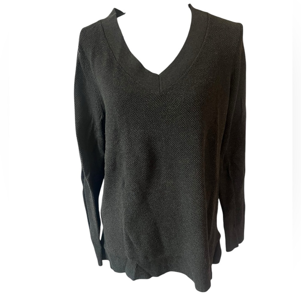Gap Women's V-Neck Sweater - olive green, size XL